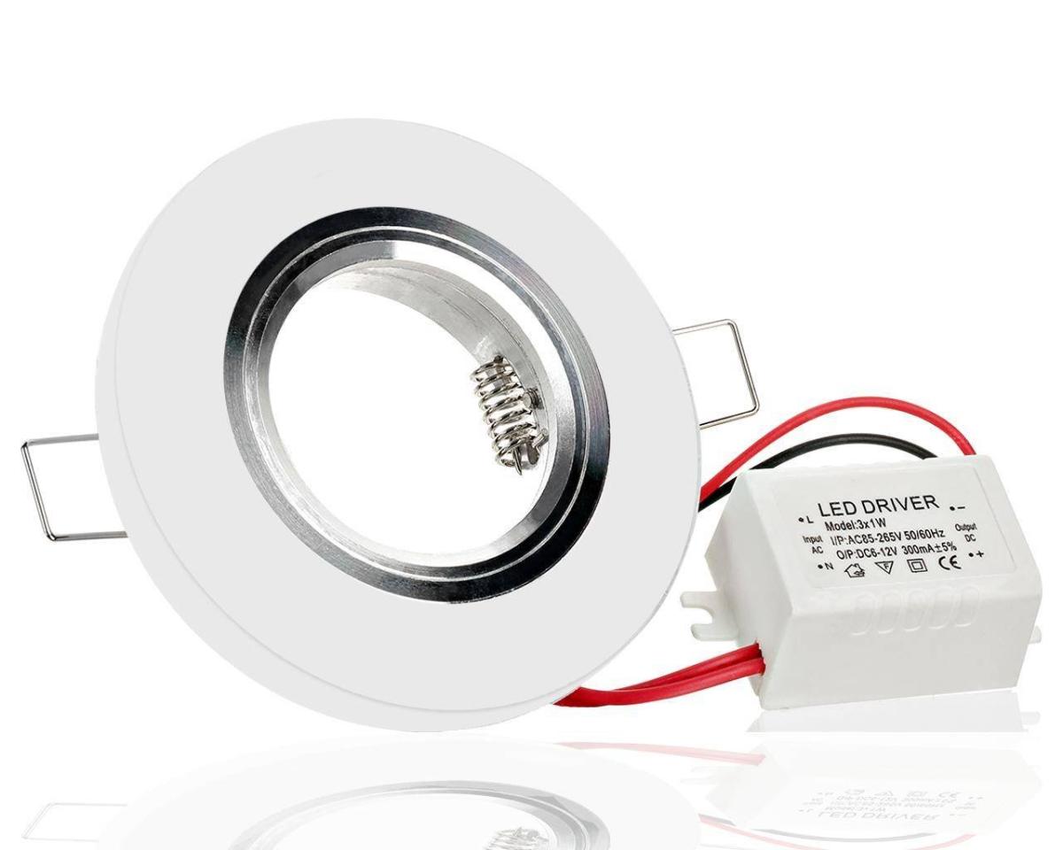 LC Light Kristalleinbaustrahler Rund mit LED Ring Kaltwei&szlig;